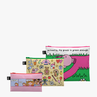 ROSIE PINK Recycelte Reißverschlusstaschen