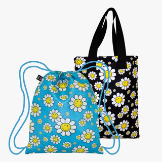 Mochila reciclada reversible SMILEY Flowers
