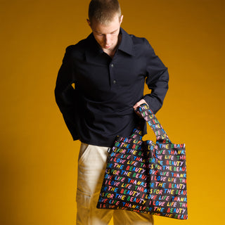 Borsa nera riciclata LOVE LIFE