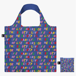 Borsa riciclata blu LOVE LIFE