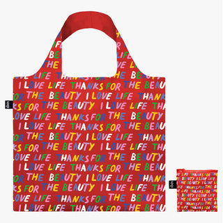 Borsa riciclata rossa LOVE LIFE