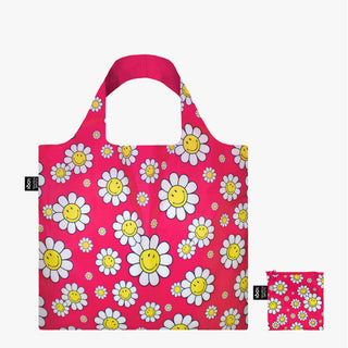 SMILEY Flowers Himbeere Mittlere Recyclingtasche