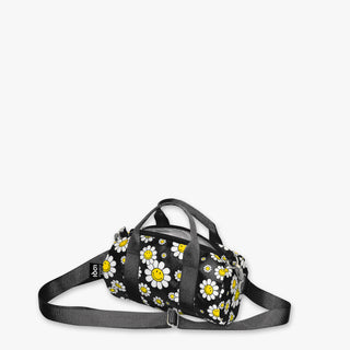 SMILEY Flores Negro Reciclado Weekender Pequeño