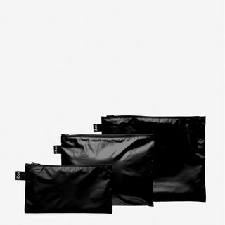 Pochettes zippées noires METALLIC