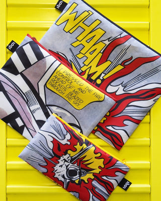 ROY LICHTENSTEIN Whaam! Recycelte Reißverschlusstaschen