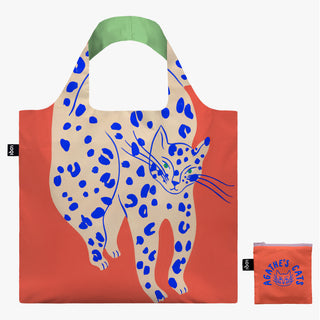 AGATHE SINGERPlayful Cat On Orange Recycled Bag