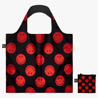 SMILEY (RED) Lucky Black Recycled Bag