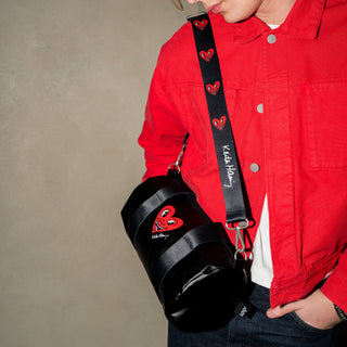 KEITH HARING Black Heart Face Metallic Medium Weekender