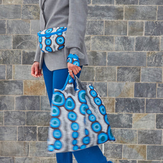 KIRSTEN  NANGALA EGAN Water Dreaming Blue Recycled Bag