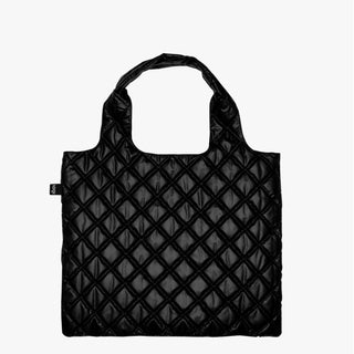 METALLIC Black Puffy Medium Bag