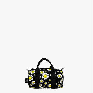 SMILEY Flowers Schwarzer recycelter kleiner Weekender