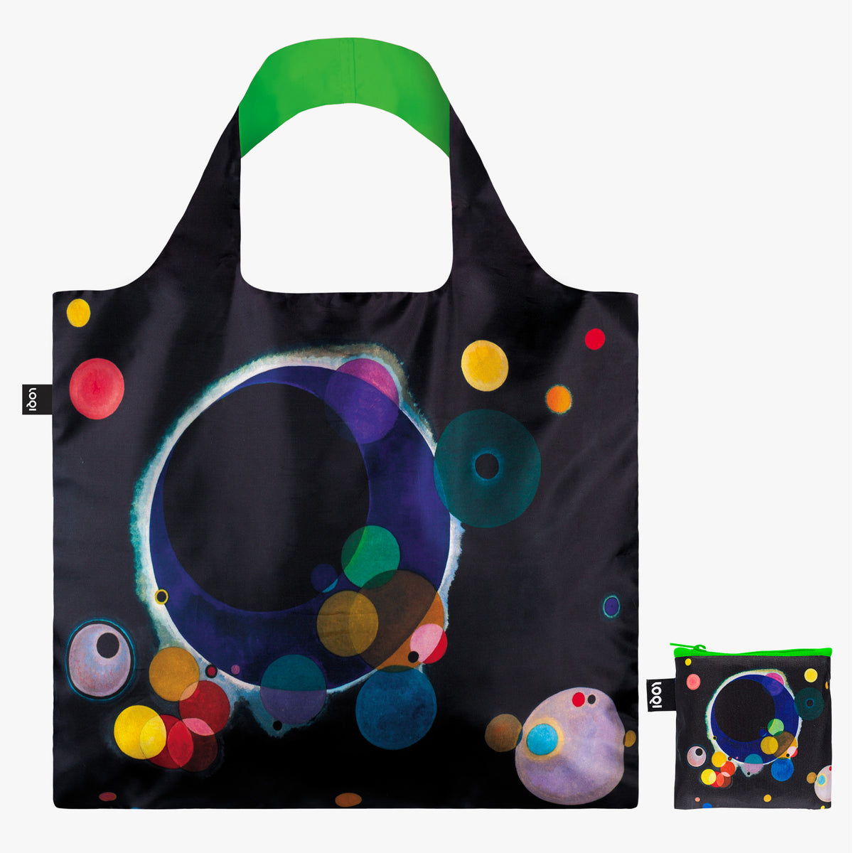 WASSILY KANDINSKY Several Circles Neon Green Recycled Bag