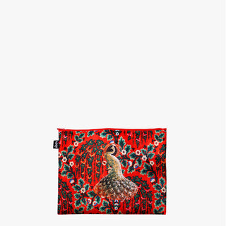 DECORATIVE ART Peacock, Toile de Jouy, Tapestry Recycled Zip Pockets