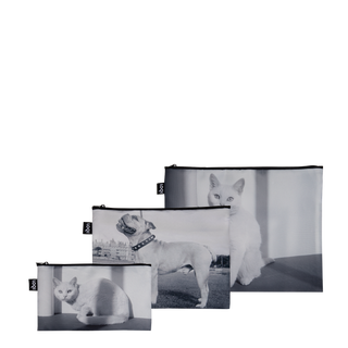 EILEEN AGAR Bella the Cat and Dandy the Bulldog Recycled Zip Pockets