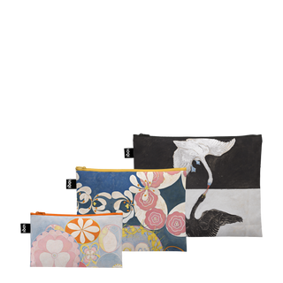 HILMA AF KLINT The Swan, Childhood No. 1 & No. 2 Recycled Zip Pockets