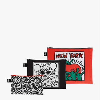 KEITH HARING Untitled, Andy Mouse, New York Recycled Zip Pockets
