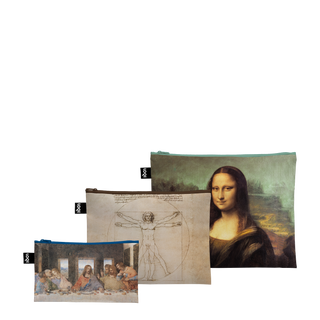 LEONARDO DA VINCI Mona Lisa, Vitruvian Man, Last Supper Recycled Zip Pockets