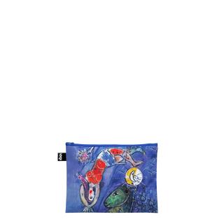 MARC CHAGALL I and the Village, Blue Circus, Circus Recycled Zip Pockets