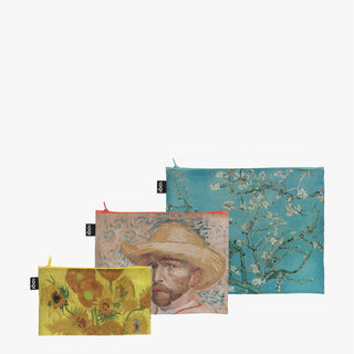 VINCENT VAN GOGH Tournesols, Self-Portrait, pochettes zippées recyclées Almond Blossom