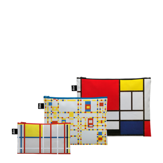 PIET MONDRIAN Composition, Boogie Woogie, New York City 3 Recycled Zip Pockets