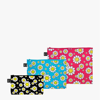 Pochettes zippées recyclées SMILEY Flowers