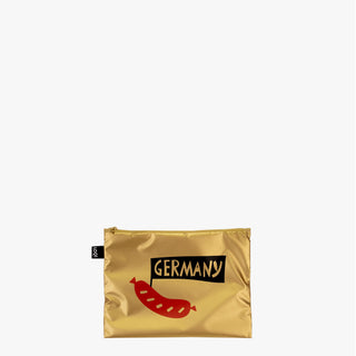 TRAVEL Germany Metallic Gold Reißverschlusstaschen