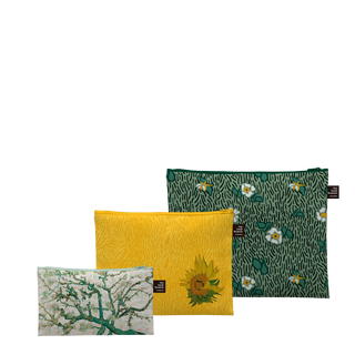 VINCENT VAN GOGH The Bedroom, Sunflowers, Almond Blossom Recycled Zip Pockets