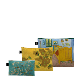 VINCENT VAN GOGH The Bedroom, Sunflowers, Almond Blossom Recycled Zip Pockets