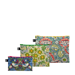 WILLIAM MORRIS Wandle, The Orchard, The Strawberry Thief Recycled Zip Pockets